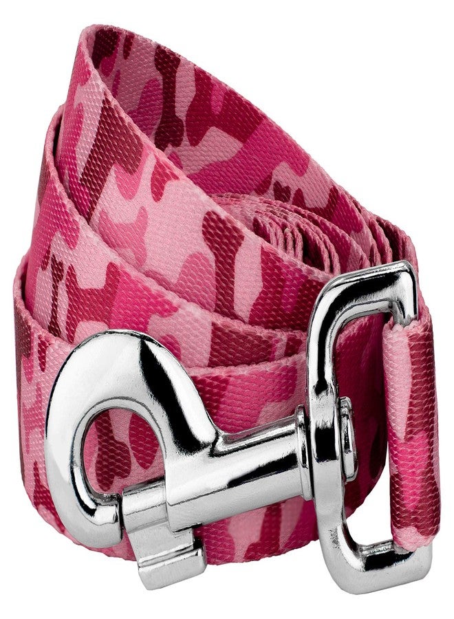 كانتري بروك ديزاين طوق كلاب Country Brook Petz - وردي اللون بنقشة عظمية مموهة - مجموعة مموهة بتصاميم متينة (طول 6 أقدام، عرض 1 بوصة) - Image 1